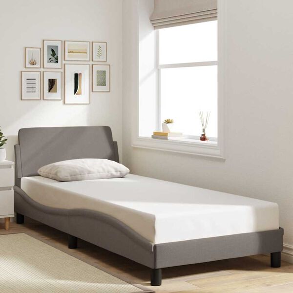 vidaXL Bedframe met hoofdeinde "Dover" 80x200 cm stof taupe