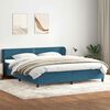 vidaXL Boxspring met matrassen fluweel donkerblauw 180x210 cm