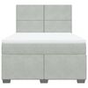 vidaXL Boxspring met matras fluweel lichtgrijs 160x200 cm