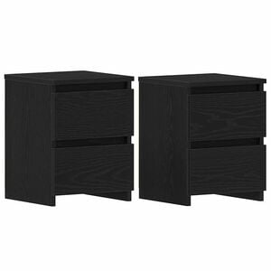 vidaXL Nachtkastje 2 pcs Zwart eiken 30 x 30 x 40 cm Bewerkt hout