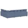 vidaXL Modulaire bank met kussens corduroy stof blauw
