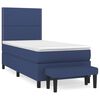 vidaXL Boxspring met matras stof blauw 90x200 cm