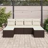 vidaXL Tuin Sofa Set met opslag 6 pcs Bruin poly rattan