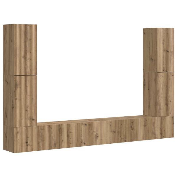 vidaXL Tv-meubelset 8 pcs Artisan Eiken Bewerkt hout