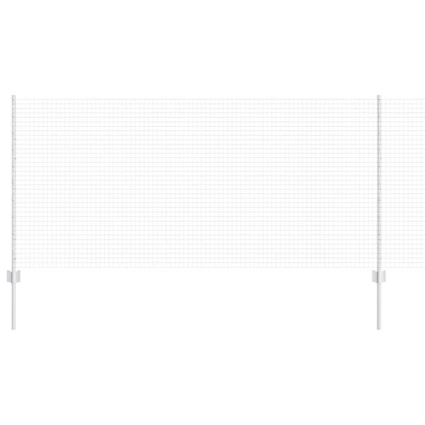 vidaXL Hek met Paal Zilver 1 x 50 m Staal