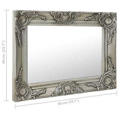 vidaXL Wandspiegel barok stijl 50x40 cm zilverkleurig