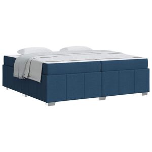 vidaXL Bedframe met matras Blauw 200 x 200 cm Stof