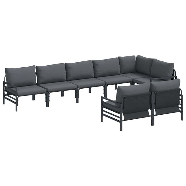 vidaXL Tuin Sofa Set Antraciet Staal
