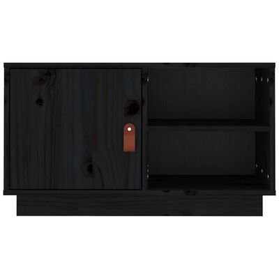 vidaXL Tv-meubel 70x34x40 cm massief grenenhout zwart