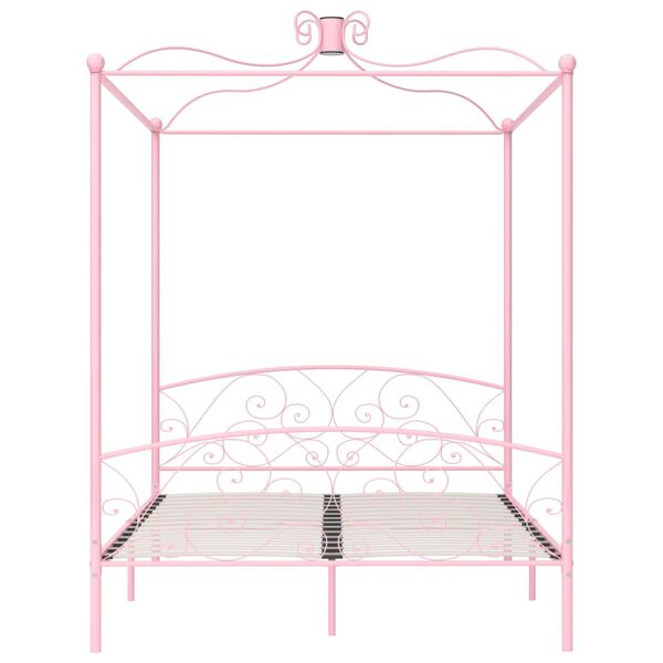 vidaXL Hemelbedframe metaal roze 160x200 cm