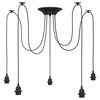 vidaXL Hanglamp met 5 lamphouders E27 metaal zwart