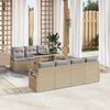 vidaXL Tuin Sofa Set met kussen met opslag 8 pcs Beige Poly riet