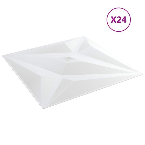 vidaXL Wandpanelen Ster 24 pcs Witte Ster 50 x 50 cm XPS Schuim