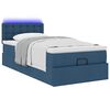 vidaXL Bed poef met matras en LED's 90x200 cm stof blauw