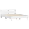 vidaXL Bedframe met hoofdeinde bewerkt hout wit 150x200 cm
