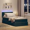 vidaXL Opbergbed met LED met matras Donkergroen 90 x 190 cm Fluweel