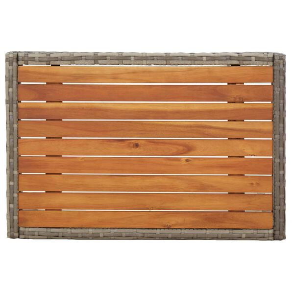 vidaXL Tuinstoelen 2 st verstelbaar met tafel poly rattan grijs