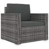 vidaXL 8-delige Loungeset met kussens poly rattan grijs