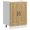 vidaXL Spoelbakonderkast Kalmar 60x46x81,5 cm hout artisanaal eiken