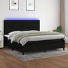 vidaXL Boxspring met matras en LED stof zwart 200x200 cm