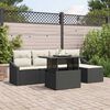 vidaXL Tuin Sofa Set met kussen 6 pcs Zwart en Cr&egrave;me poly rattan