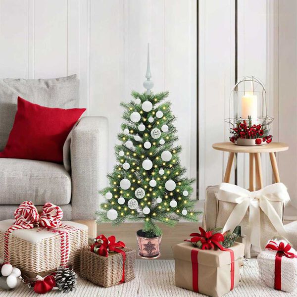 vidaXL Kerstboom met 150 LED met standaard Groen 90 cm PE