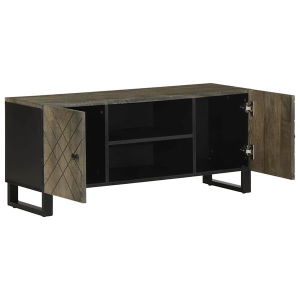 vidaXL Tv-meubel 105x33x46 cm massief mangohout zwart