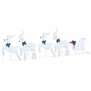 vidaXL LED Rendieren 5 st Zilver 43 x 18 x 66 cm Stof