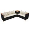 vidaXL 7-delige Loungeset met kussens poly rattan zwart