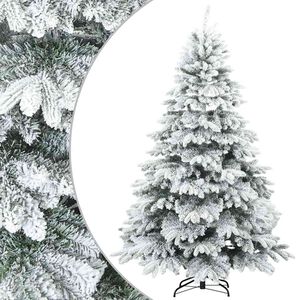 vidaXL Kunst Kerstboom met Geveerde Takken, Sneeuw Bedekt Wit 210 cm