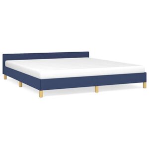 vidaXL Bedframe met hoofdeinde zonder matras 180x200 cm stof blauw