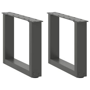 vidaXL Salontafelpoten 2 st U-vormig 30x(30-31) cm staal antraciet