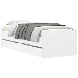 vidaXL Bedframe met lade met opslag Wit Massief grenenhout