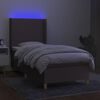 vidaXL Boxspring met matras en LED stof taupe 80x200 cm