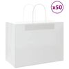 vidaXL Papieren zakken 50 st met hengsels 32x17x25 cm wit