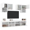 vidaXL 6-delige Tv-wandmeubelset met LED-verlichting wit