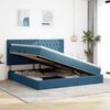 vidaXL Opbergbed met LED met matras Donkerblauw 200 x 200 cm Fluweel