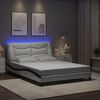vidaXL Bedframe met LED zonder matras "Hvar" wit en zwart 140x200 cm
