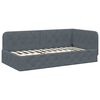 vidaXL Hoekbedframe met matras Donkergrijs 90 x 190 cm Fluweel