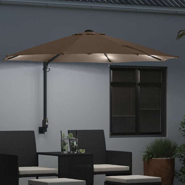 vidaXL Tuinparasol Taupe en Zwart 248 x 248 x 148 cm