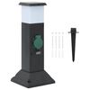 vidaXL Tuinstopcontact met lamp en grondpin 2-wegs 16x16x39,5 cm