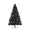 vidaXL Kunstmatig Voorverlicht Kerstboom met 300 LED Zwart 210 cm PVC