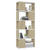 vidaXL Boekenkast/kamerscherm 60x24x155 cm wit en sonoma eikenkleurig