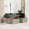 vidaXL Tuin Sofa Set met kussen 5 pcs Lichtgrijs poly rattan