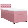 vidaXL Boxspring met matras fluweel roze 80x200 cm