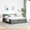 vidaXL Ottoman bed met matras 200x200 cm stof donkergrijs