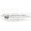 vidaXL Bedframe met hoofdbord massief hout wit Super King Size