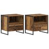 vidaXL Nachtkastje 2 st Oud Hout 50 x 39,5 x 50 cm Bewerkt hout