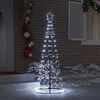vidaXL LED Kerstboom met 390 LED met grondpennen Koudwit 250 cm IJzer