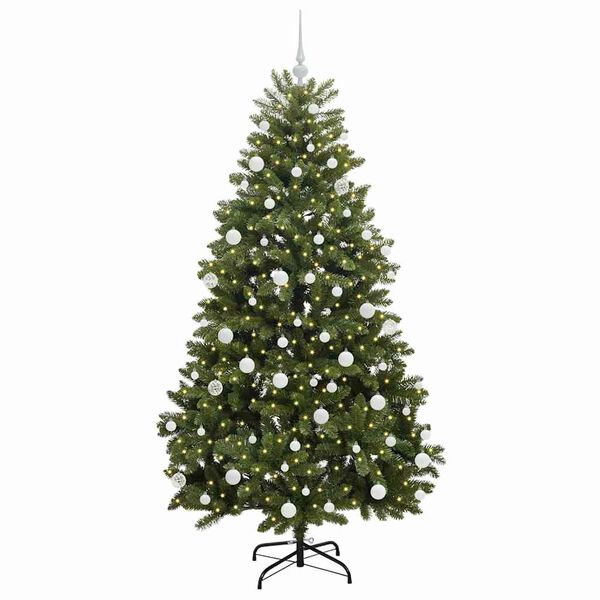 vidaXL Kunstkerstboom met 300 LED Groen 180 cm PVC en Metaal
